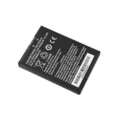 Bateria recarregável de lítio-ion preta com texto branco e símbolos de segurança