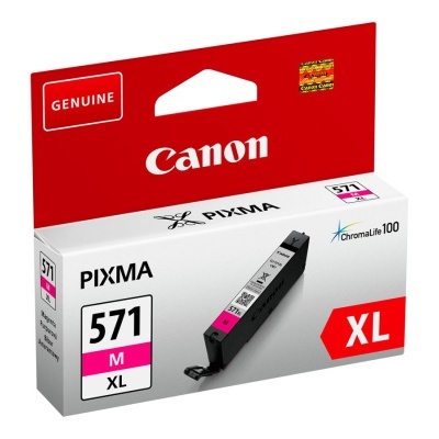 Embalagem de tinteiro Canon PIXMA 571 XL magenta para impressoras.