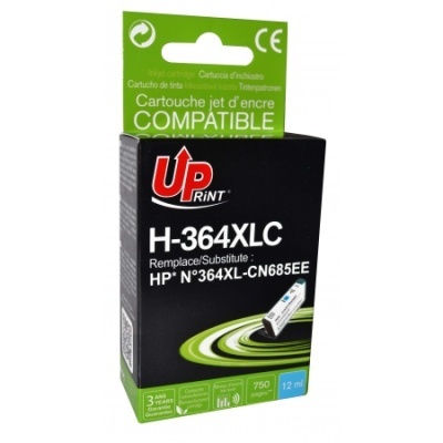 Caixa de tinta para impressora Up Print H-364XLC preta e verde
