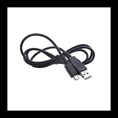 Cabo USB preto com conectores tipo A e micro USB