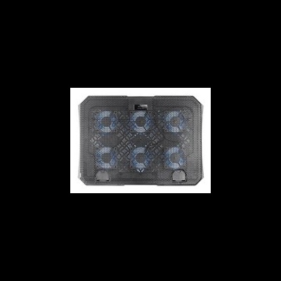 Base arrefecedora preta para portátil com seis ventoinhas