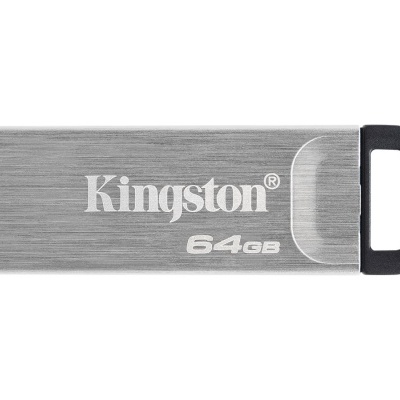 Pen drive Kingston 64GB prateado com extremidade preta