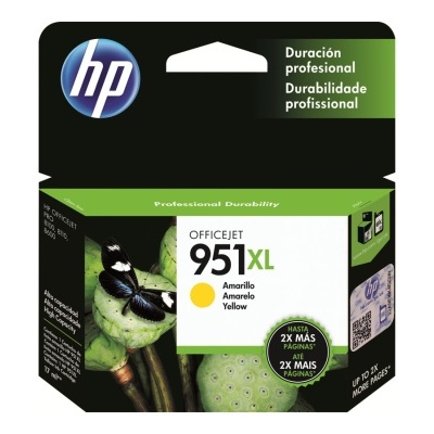 Embalagem de tinta amarela HP OfficeJet 951 XL com durabilidade profissional