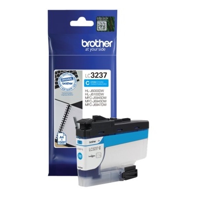 Cartucho de tinta Brother LC-3237 cor ciano com embalagem azul