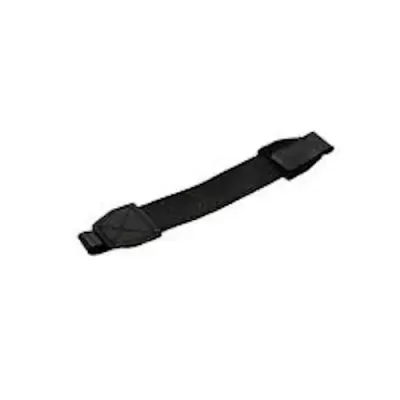 Correia preta ajustável com fechos de encaixe e reforços nas extremidades