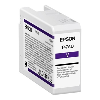 Cartucho de tinta Epson T47AD violeta em plástico branco