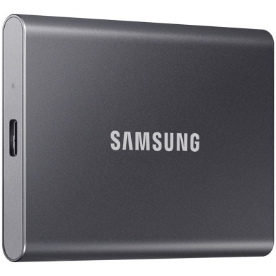 Disco externo Samsung cinza escuro com porta USB-C