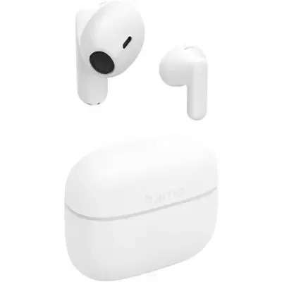 Auriculares sem fios brancos com estojo de carregamento branco