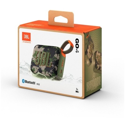 Coluna portátil JBL GO 4 camuflada na embalagem