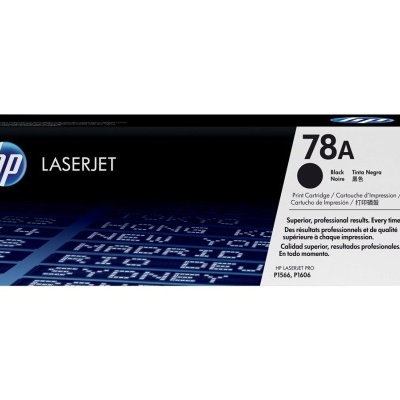 Cartucho de toner HP LaserJet 78A preto em embalagem preta e branca