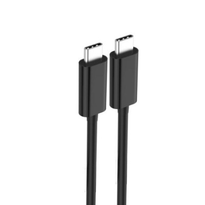 Cabo USB tipo C preto com conetores metálicos