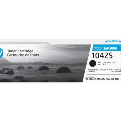 Cartucho de toner HP 1042S para Samsung na embalagem branca e cinza