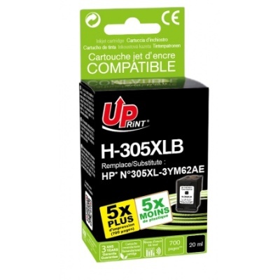 Embalagem de tinteiro preto compatível UPRINT H-305XLB para HP