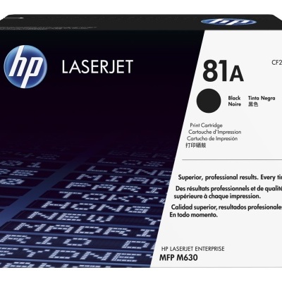 Embalagem preta e branca de cartucho de impressão HP LaserJet 81A CF281A preto para impressora