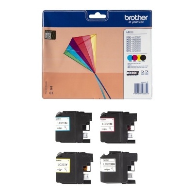 Embalaem Brother com quatro tinteiros LC223 em várias cores