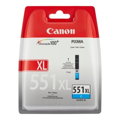 Embalagem de tinta para impressora Canon PIXMA 551XL cor ciano