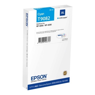 Embalagem de tinta Epson ciano T9082 XL para impressora