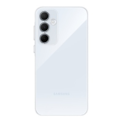 Smartphone branco Samsung com três câmaras traseiras em fundo branco