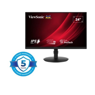 Monitor ViewSonic 24 polegadas com IPS, 100 Hz, Eye ProTech e garantia 5 anos
