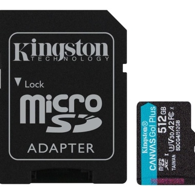 Cartão MicroSD Kingston Canvas Go! Plus 128GB com adaptador MicroSD preto