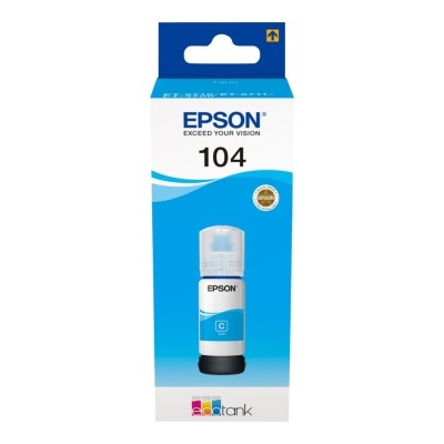 Embalagem de tinta Epson 104 ciano para impressora