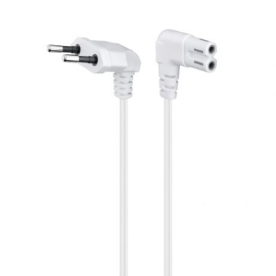 Cabo elétrico branco com ficha de pinos e ponta de três orifícios