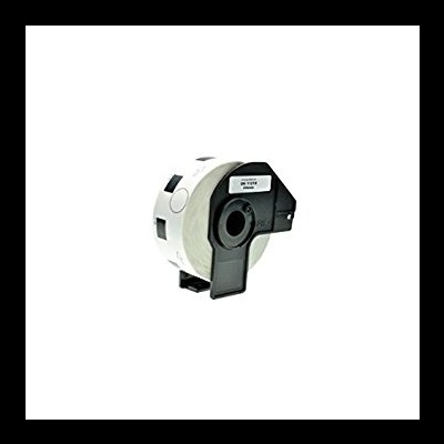 Etiqueta adesiva branca com suporte plástico preto e texto 'BOX 31012 30x90'