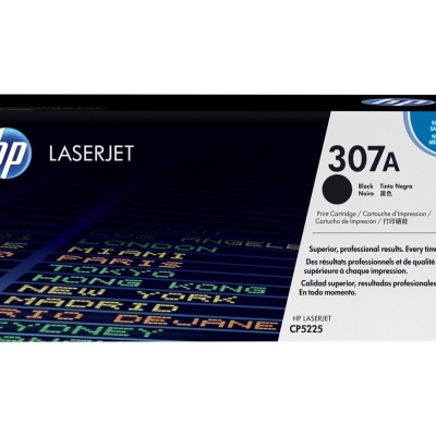 Cartucho toner HP LaserJet 307A preto em embalagem preta e branca