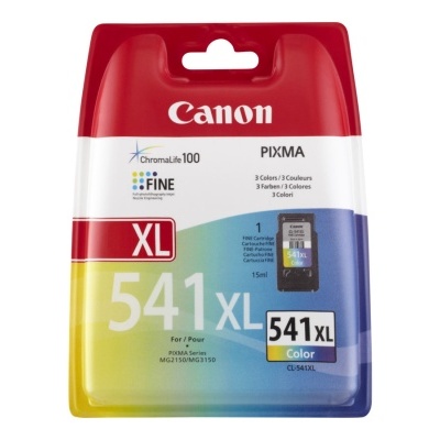 Cartucho de tinta Canon PIXMA 541 XL Color em embalagem multicolorida