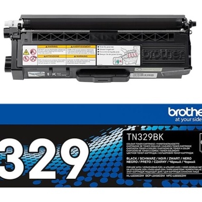 Toner Brother TN329BK preto com embalagem azul e preta