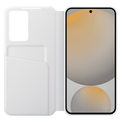 Smartphone com capa rígida branca e compartimento para cartão