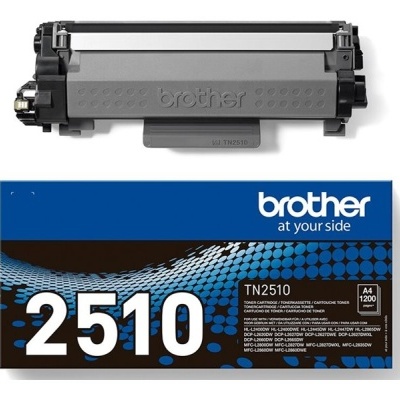 Toner Brother TN2510 preto com embalagem azul e preta
