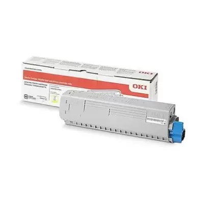 Toner OKI para impressora com embalagem branca e vermelha