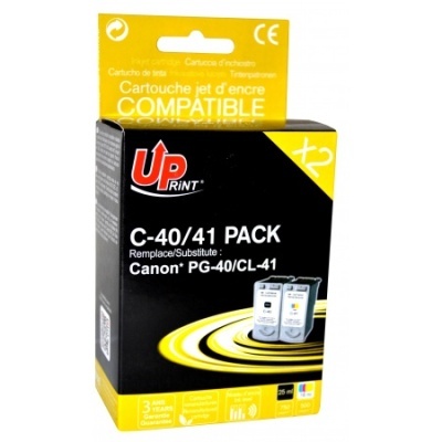 Embalagem de tinta para impressora UPrint C-40/41 PACK compatível Canon PG-40/CL-41 preta e amarela