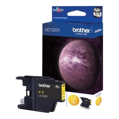 Cartucho de tinta amarelo Brother LC1220Y com embalagem azul