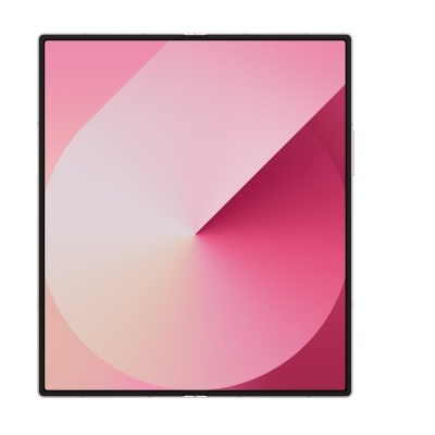 Tablet com ecrã em tons de rosa e vermelho