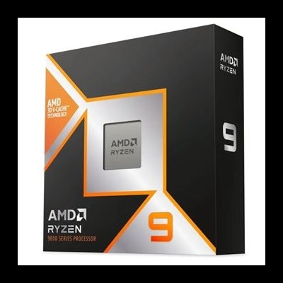 Embalagem do processador AMD Ryzen 9 5000 Series preto, cinzento e laranja