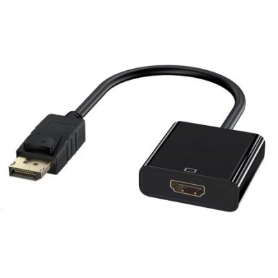 Adaptador de cabo preto DisplayPort macho para HDMI fêmea
