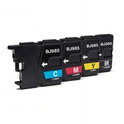 Tinteiros para impressora BJ985 nas cores ciano, magenta, amarelo e preto