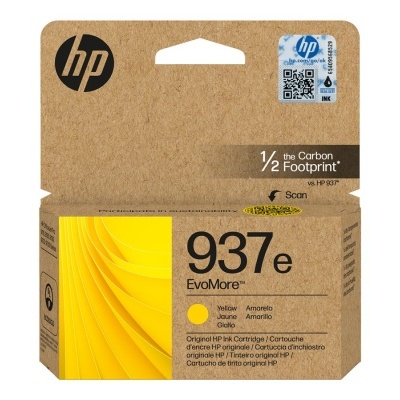 Cartucho tinta HP 937e EvoMore amarelo embalagem castanha amarelo