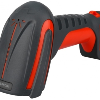 Leitor de códigos de barras Approxim preto e vermelho