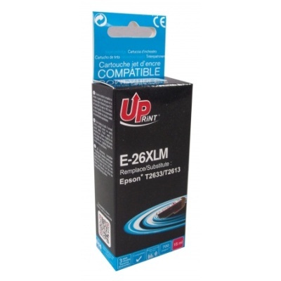 Embalagem de tinteiro Uprint E-26XLM preta e azul compatível com Epson