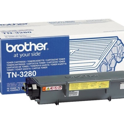 Cartucho de toner Brother TN-3280 preto com caixa azul e branca
