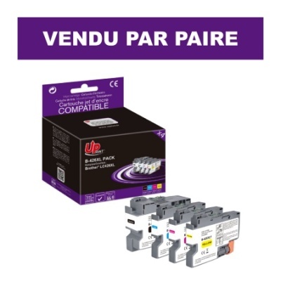 Conjunto de tinteiros de tinta compatível em caixa preta e roxa