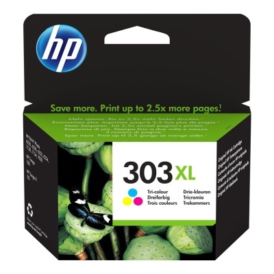 Embalagem de tinta para impressora HP 303 XL tri-color.