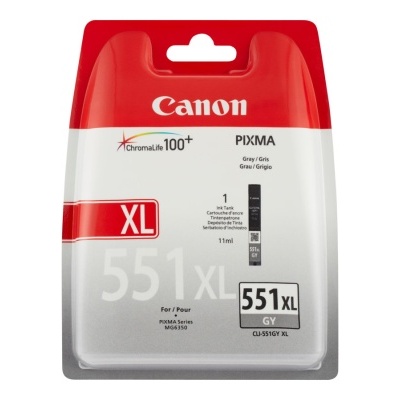 Cartucho de tinta Canon 551XL cinza para impressora PIXMA em embalagem original