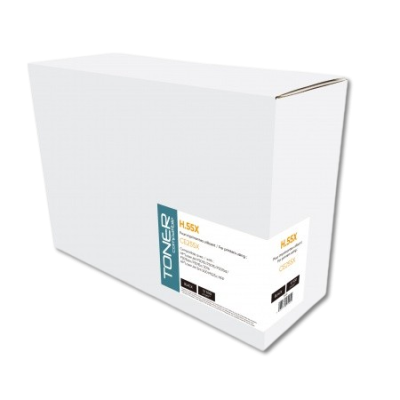 Caixa branca de toner com etiqueta H-55X