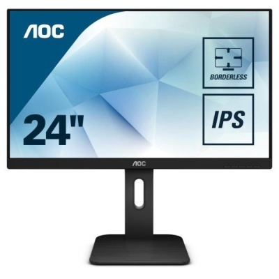 Monitor AOC 24 polegadas com ecrã borderless e tecnologia IPS em preto