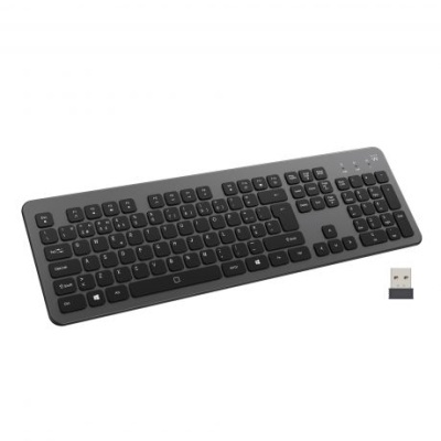 Teclado sem fios preto com recetor USB