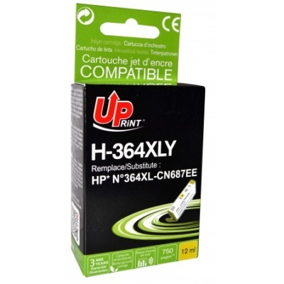 Embalagem de tinteiro UP PRINT H-364XLY preta compatível